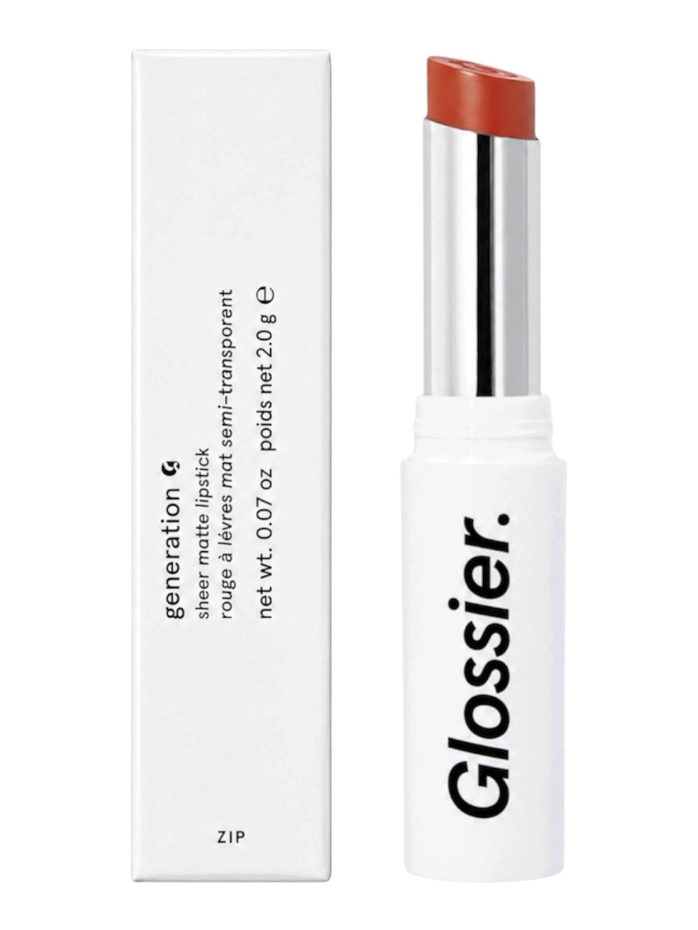 GLOSSIER SHEER MATTE LIPSTICK IN ZIP - BNIB
